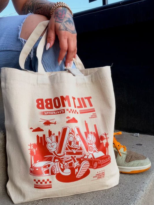 Tilt Canvas Tote bag in ORANGE