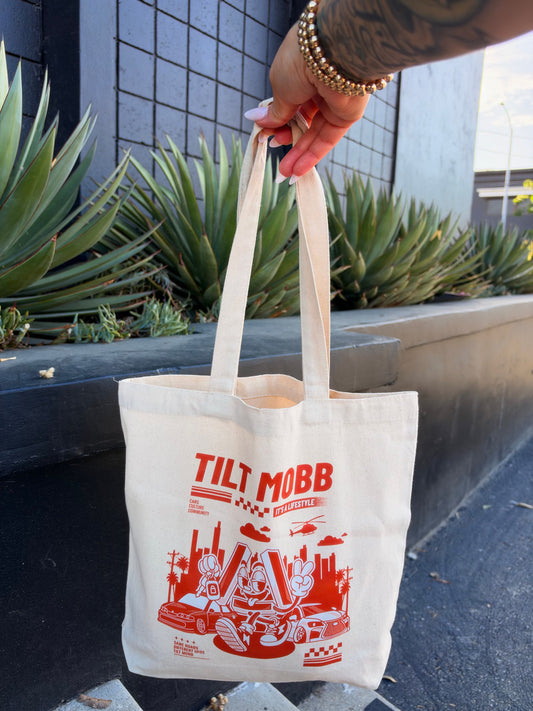 Tilt Canvas Tote bag in ORANGE
