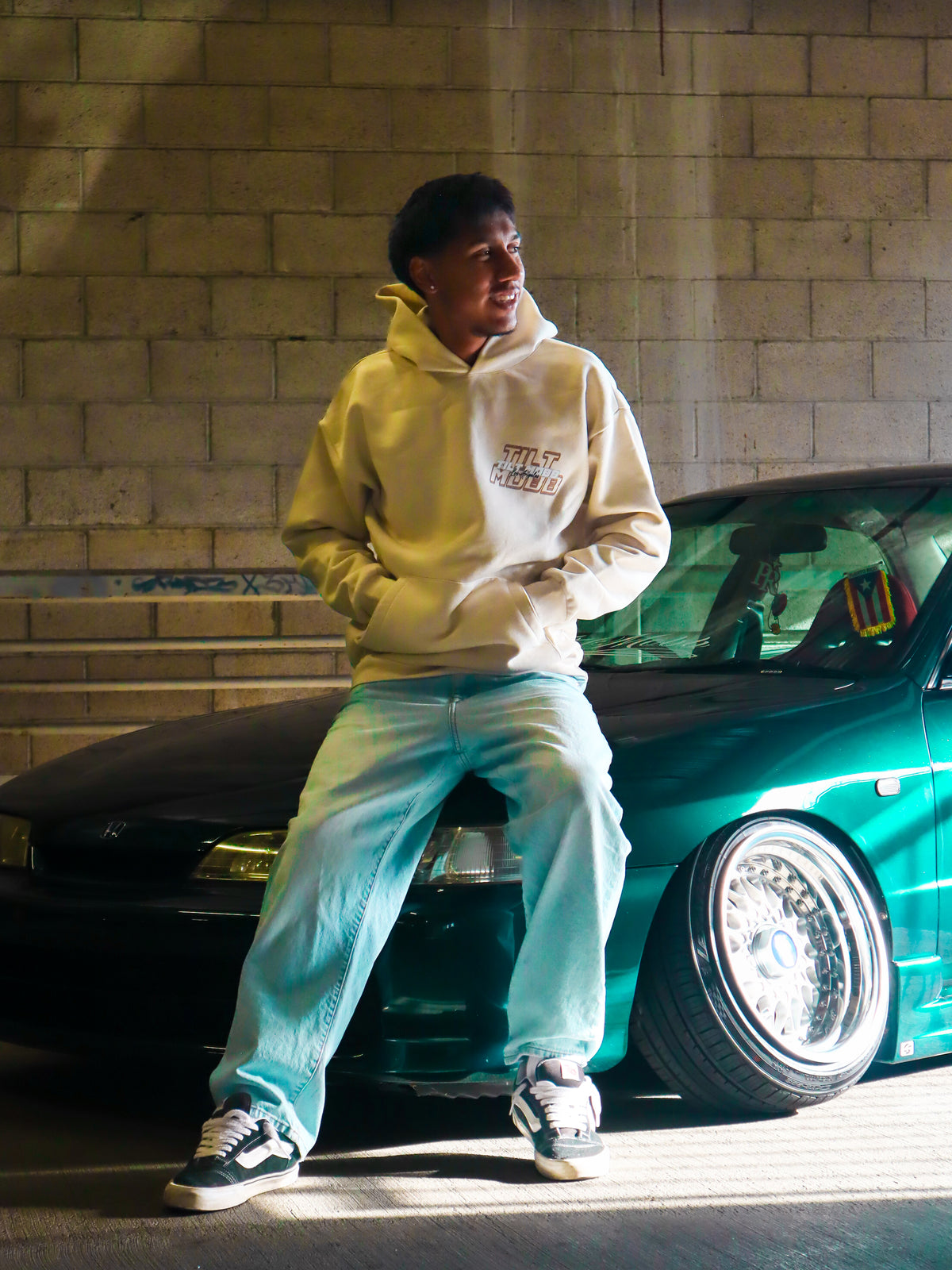 Blurred vision Hoodie Cream